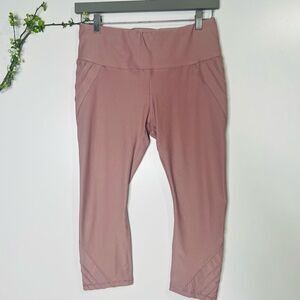 RBX Mauve Pink Midrise Moto Exercise Pants Athletic Leggings Capri